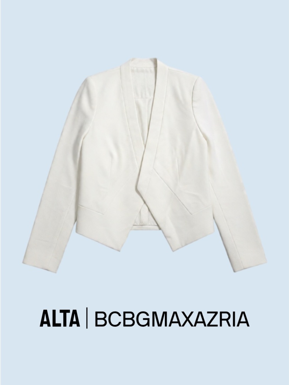 BCBGMaxAzria White Draped Open-Front Blazer